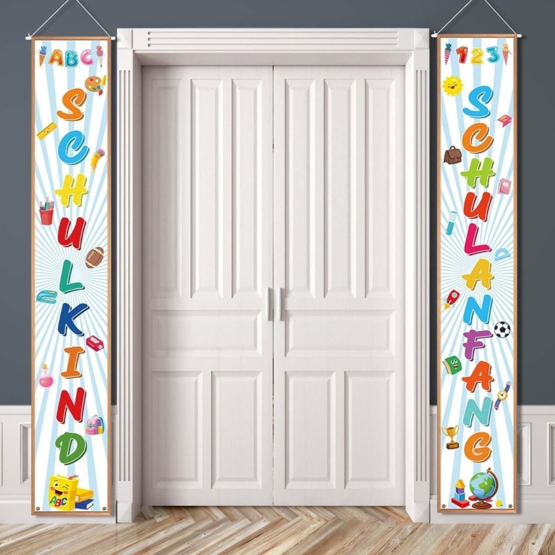 Baner powitalny na pierwszy dzień szkoły 180×30 cm biały Baner powitalny na pierwszy dzień szkoły 180×30 cm biały