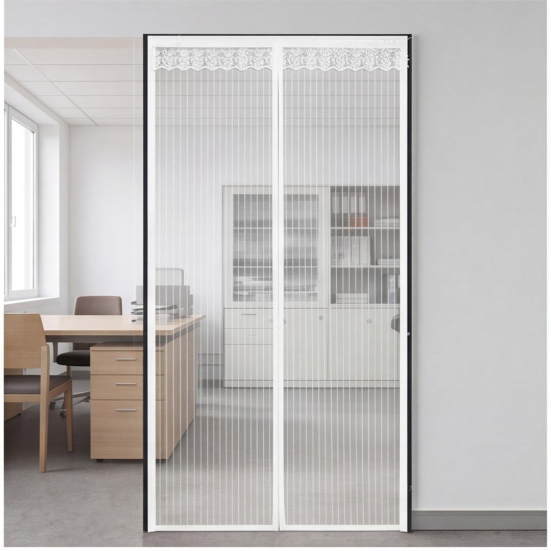 Firanka magnetyczna 90×210 cm biała z taśmą samoprzylepną