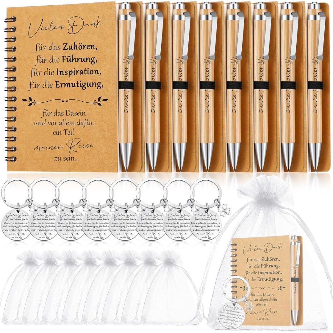 Zestaw prezentowy 8-elementowy – notes, drewniany długopis, akcesoria Zestaw prezentowy 8-elementowy – notes, drewniany długopis, akcesoria