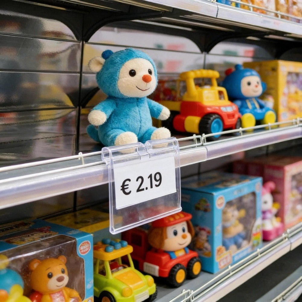 Uchwyty na etykiety PVC 70 sztuk; przezroczyste; do półek i ekspozycji Uchwyty na etykiety PVC 70 sztuk; przezroczyste; do półek i ekspozycji
