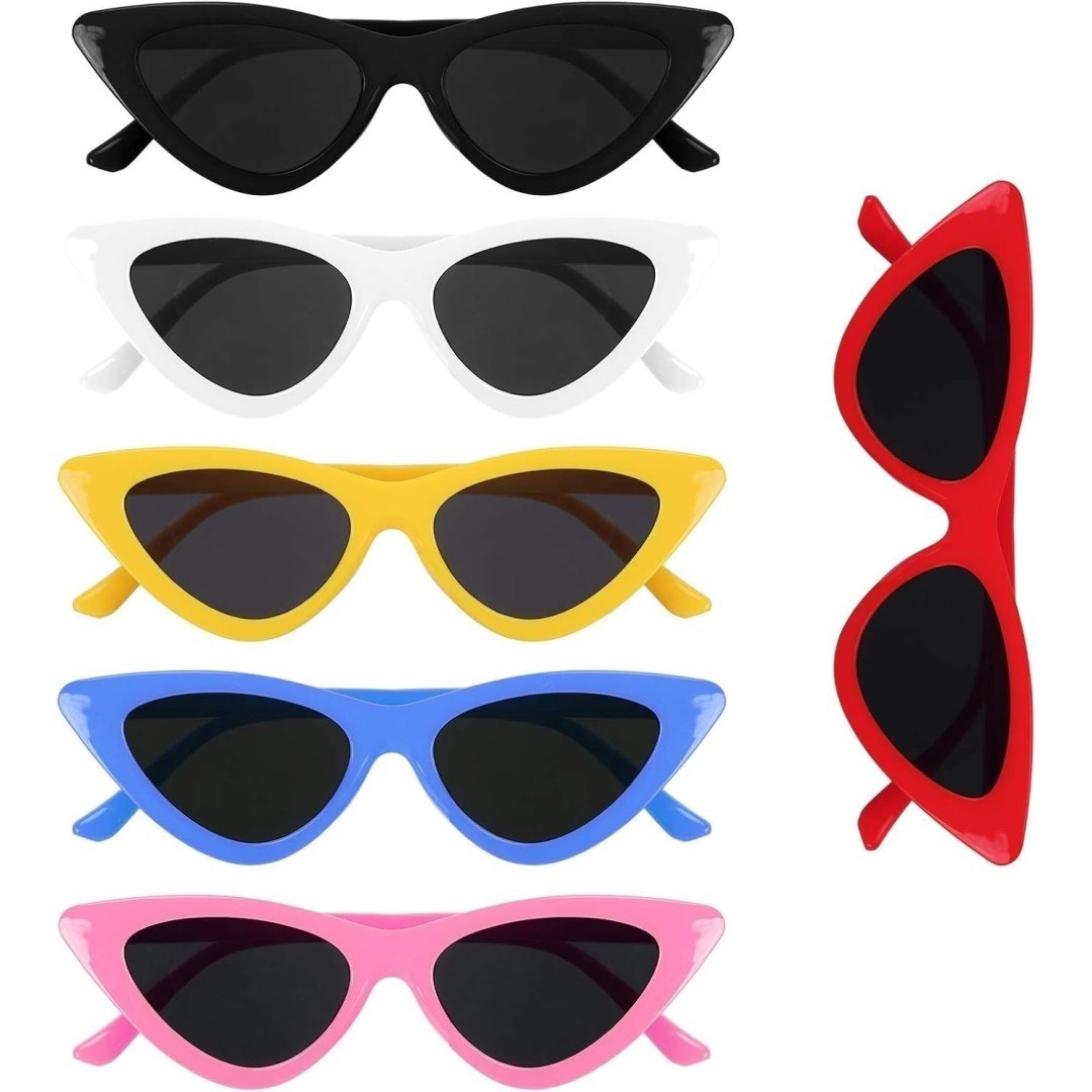 Okulary neonowe 6 sztuk, retro akcesoria kostiumowe, różne kolory, dla kobiet Okulary neonowe 6 sztuk, retro akcesoria kostiumowe, różne kolory, dla kobiet
