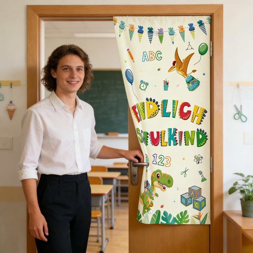Transparentny baner na pierwsze dni szkoły, dinozaury, 255x215cm Transparentny baner na pierwsze dni szkoły, dinozaury, 255x215cm