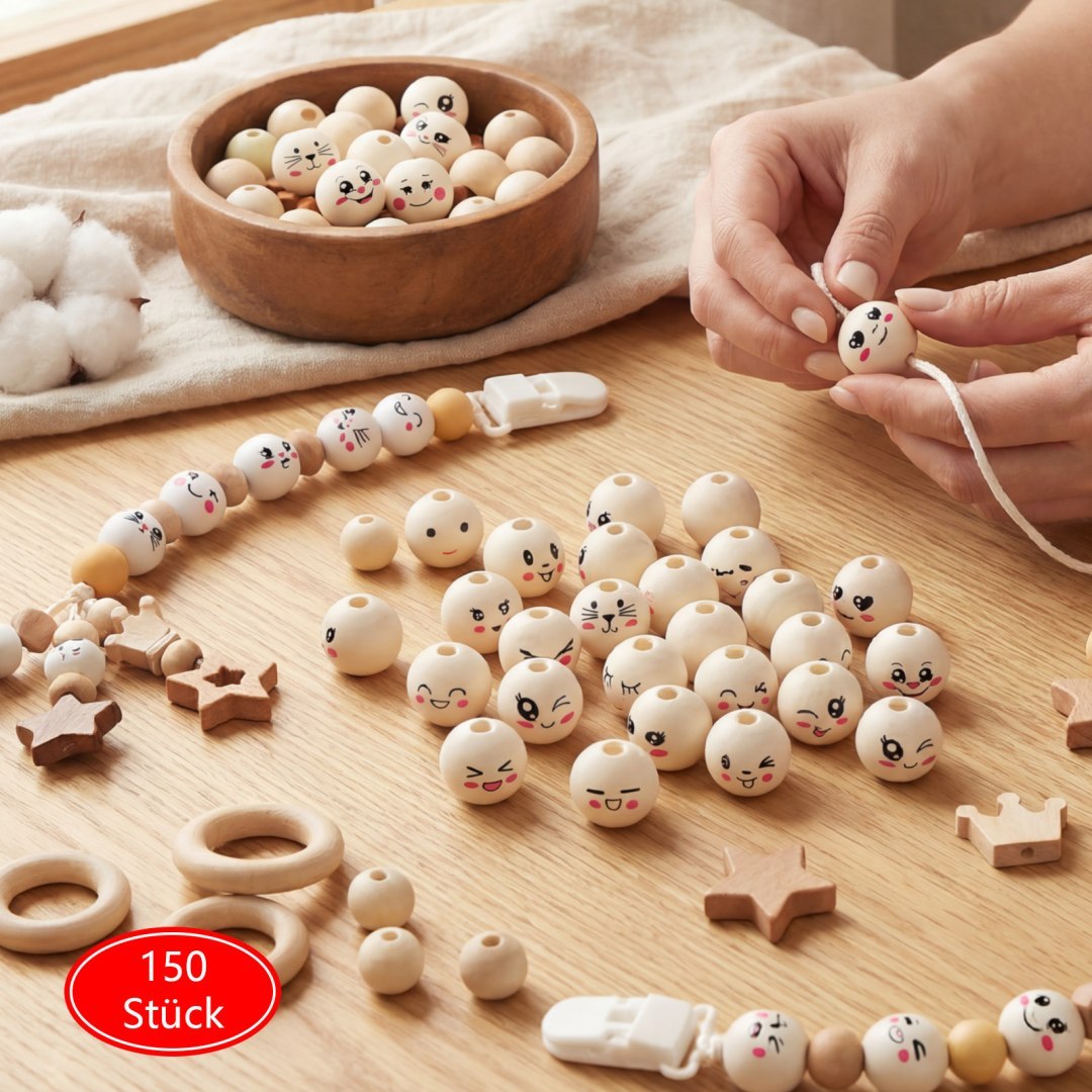 Korale drewniane 150 szt. do tworzenia biżuterii DIY Korale drewniane 150 szt. do tworzenia biżuterii DIY