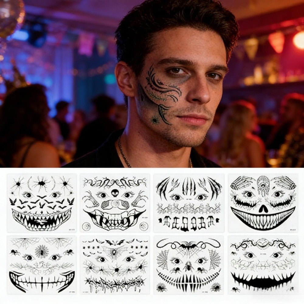 Zestaw 10 świecących naklejek dekoracyjnych Halloween