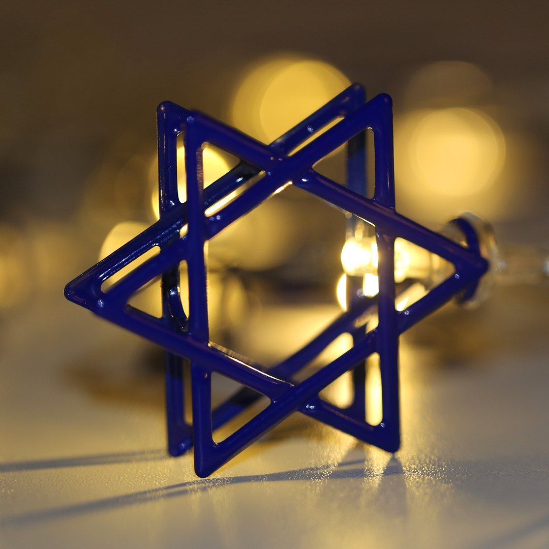 Zestaw dekoracyjny gwiazd – dekoracja Hanukkah na stół i do wnętrz Zestaw dekoracyjny gwiazd – dekoracja Hanukkah na stół i do wnętrz
