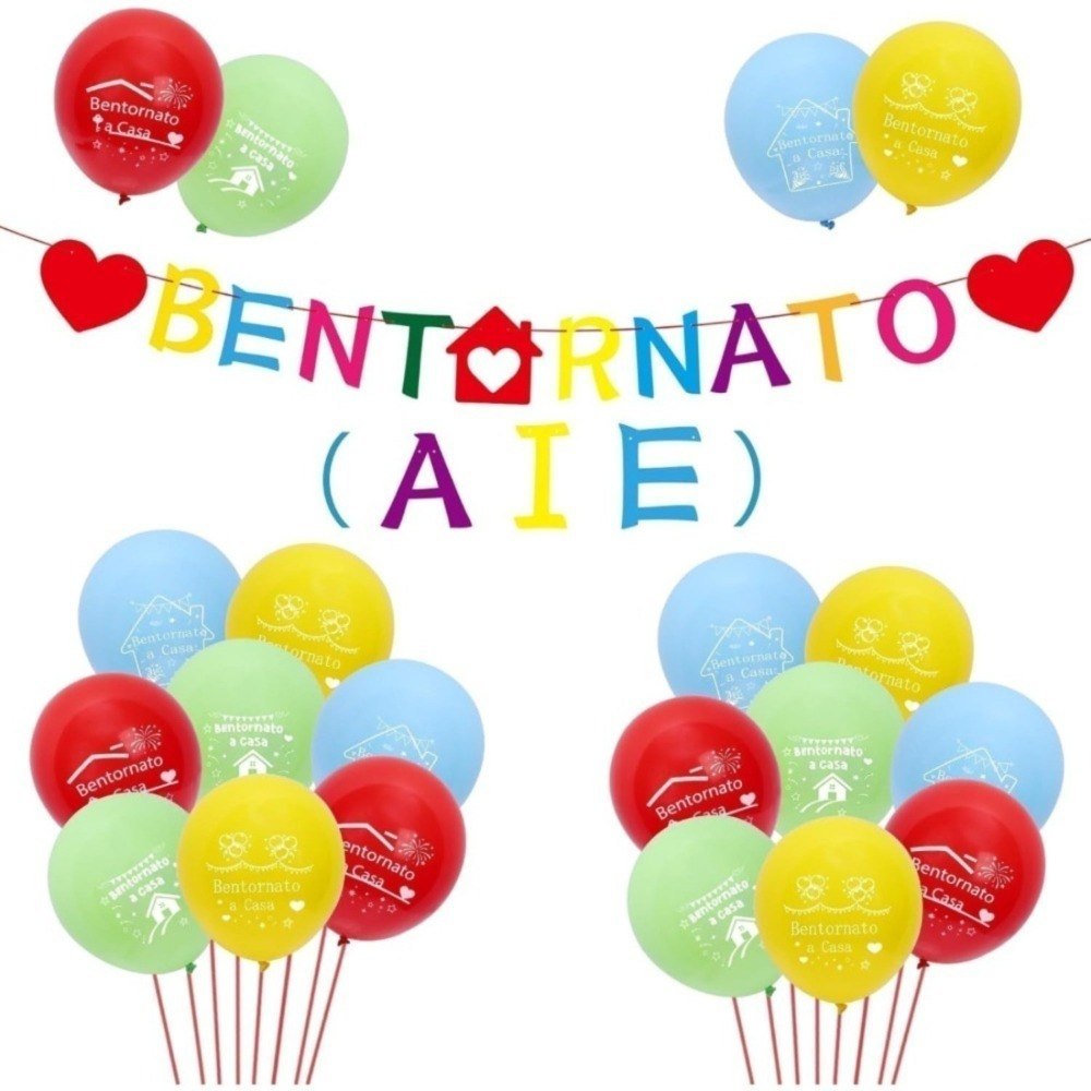 Zestaw dekoracyjny powitalny: girlanda, balony, baner powitalny