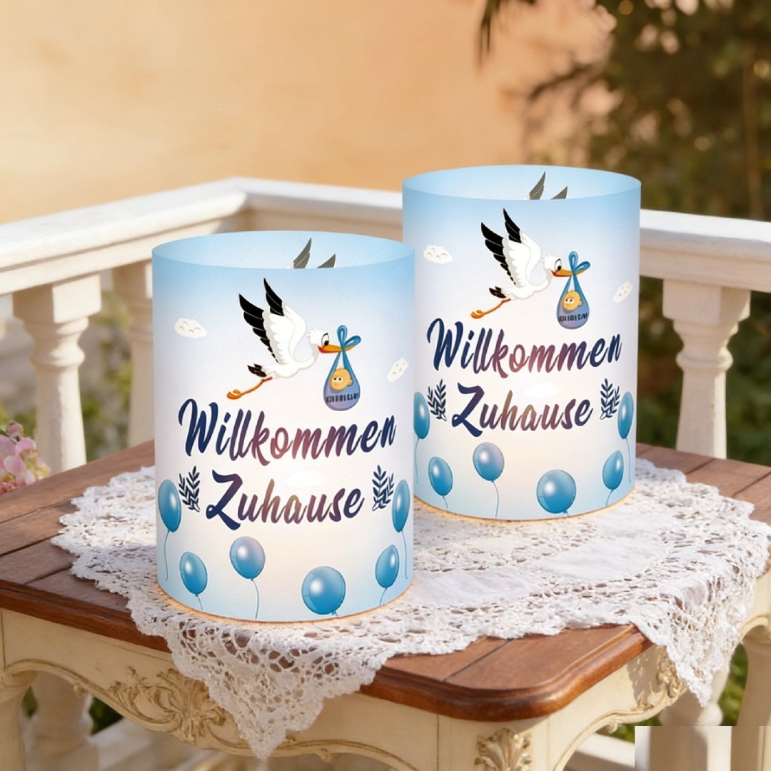 Zestaw dekoracyjny lampionów do chrztu 12 szt. niebieski Zestaw dekoracyjny lampionów do chrztu 12 szt. niebieski
