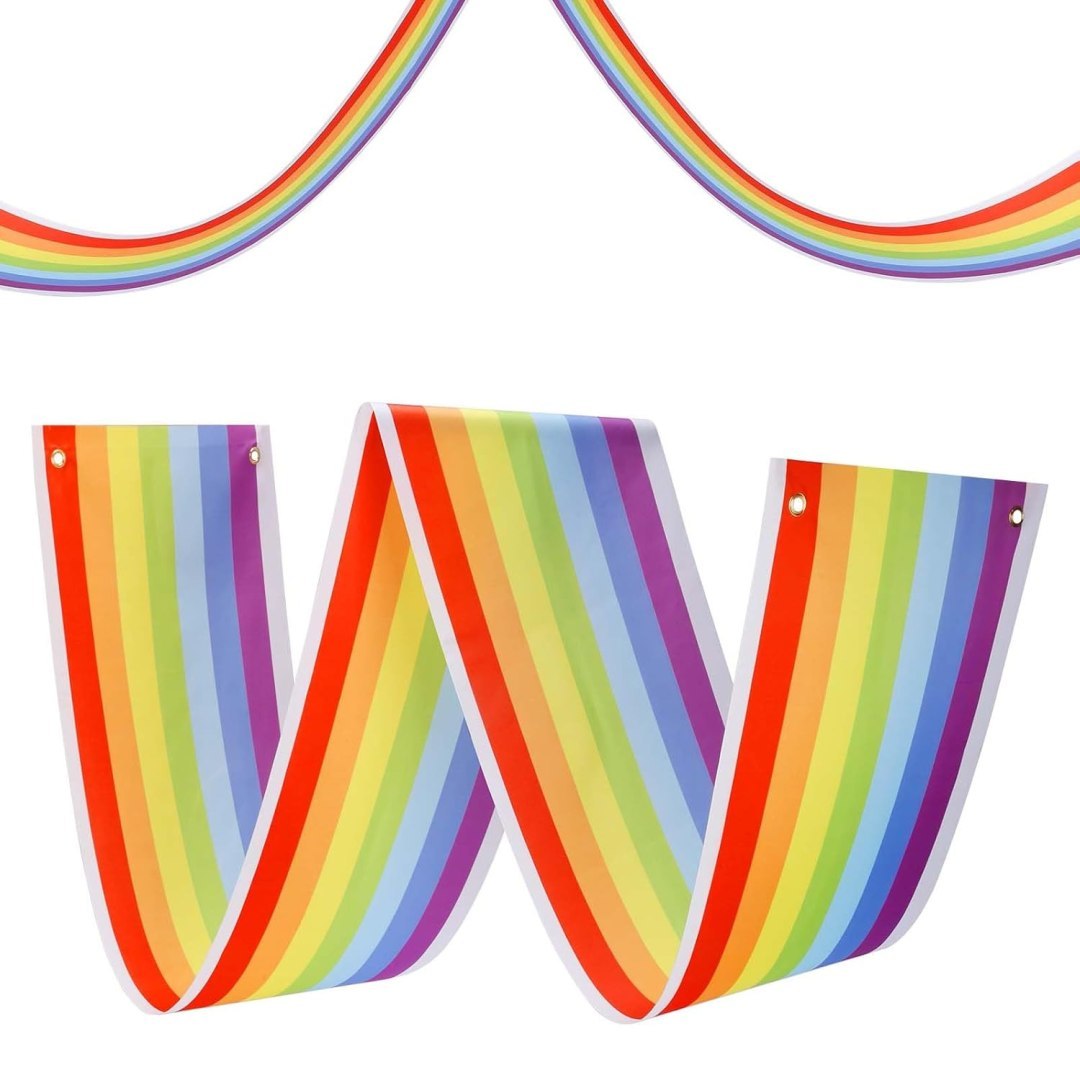 Transparentne banery wiszące 272x30cm tęczowe dekoracje na imprezy Transparentne banery wiszące 272x30cm tęczowe dekoracje na imprezy