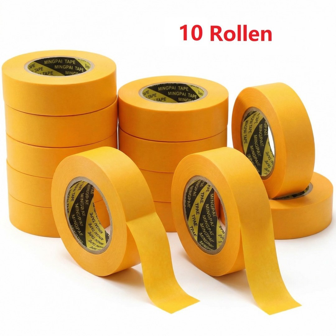 Taśma maskująca, 10 rolek – 30 mm x 12 m, taśma akrylowa do malowania i lakierowania