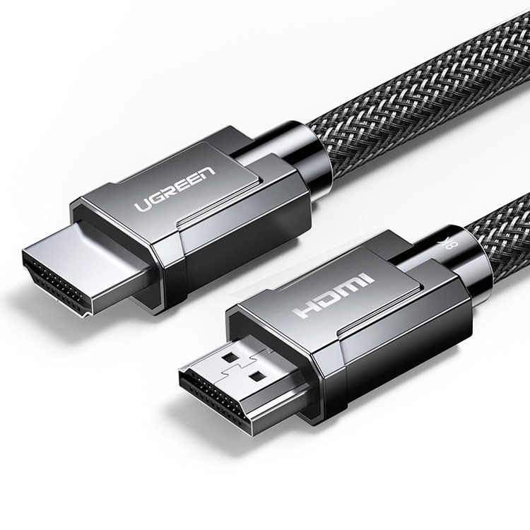 Kabel przewód HDMI 2.1 8K 4K 3D 48Gbps HDR VRR QMS ALLM eARC QFT 2m szary Kabel przewód HDMI 2.1 8K 4K 3D 48Gbps HDR VRR QMS ALLM eARC QFT 2m szary