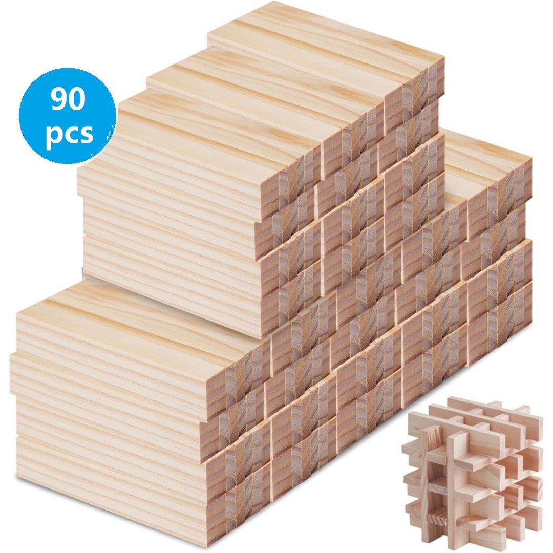 Bloki drewniane do craftingu 90 sztuk 100x20x7 mm Bloki drewniane do craftingu 90 sztuk 100x20x7 mm