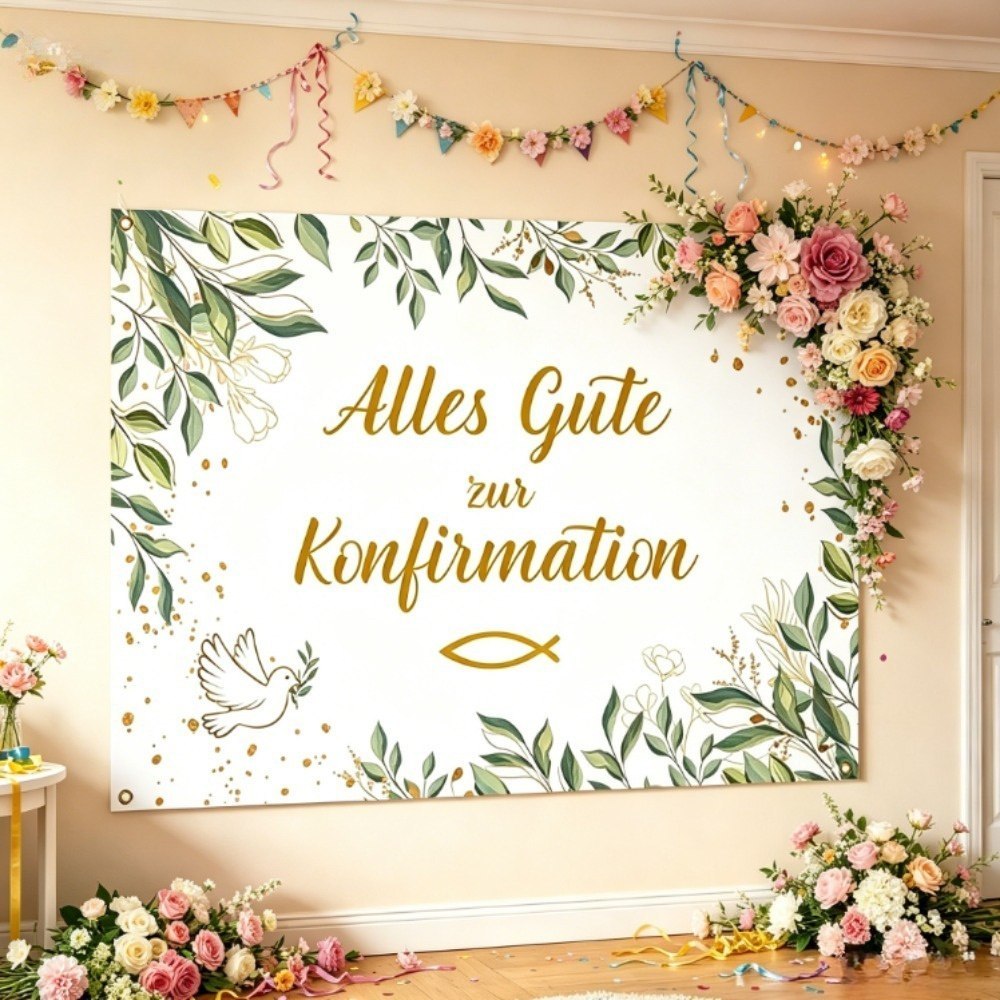 Baner dekoracyjny na potwierdzenie – materiał tekstylny