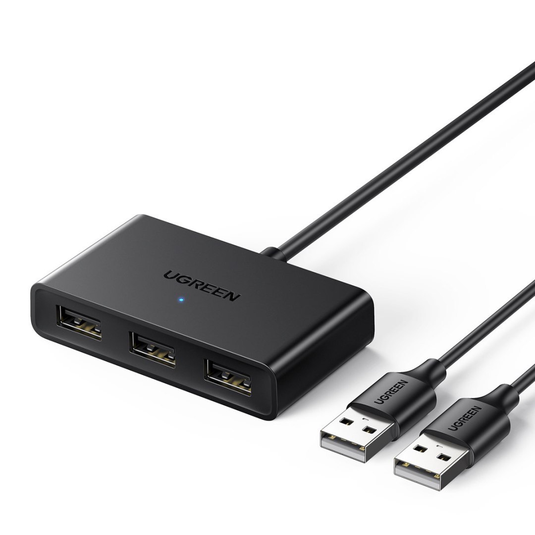 Przełącznik adapter switch box USB 2 wejścia – 3 wyjścia czarny