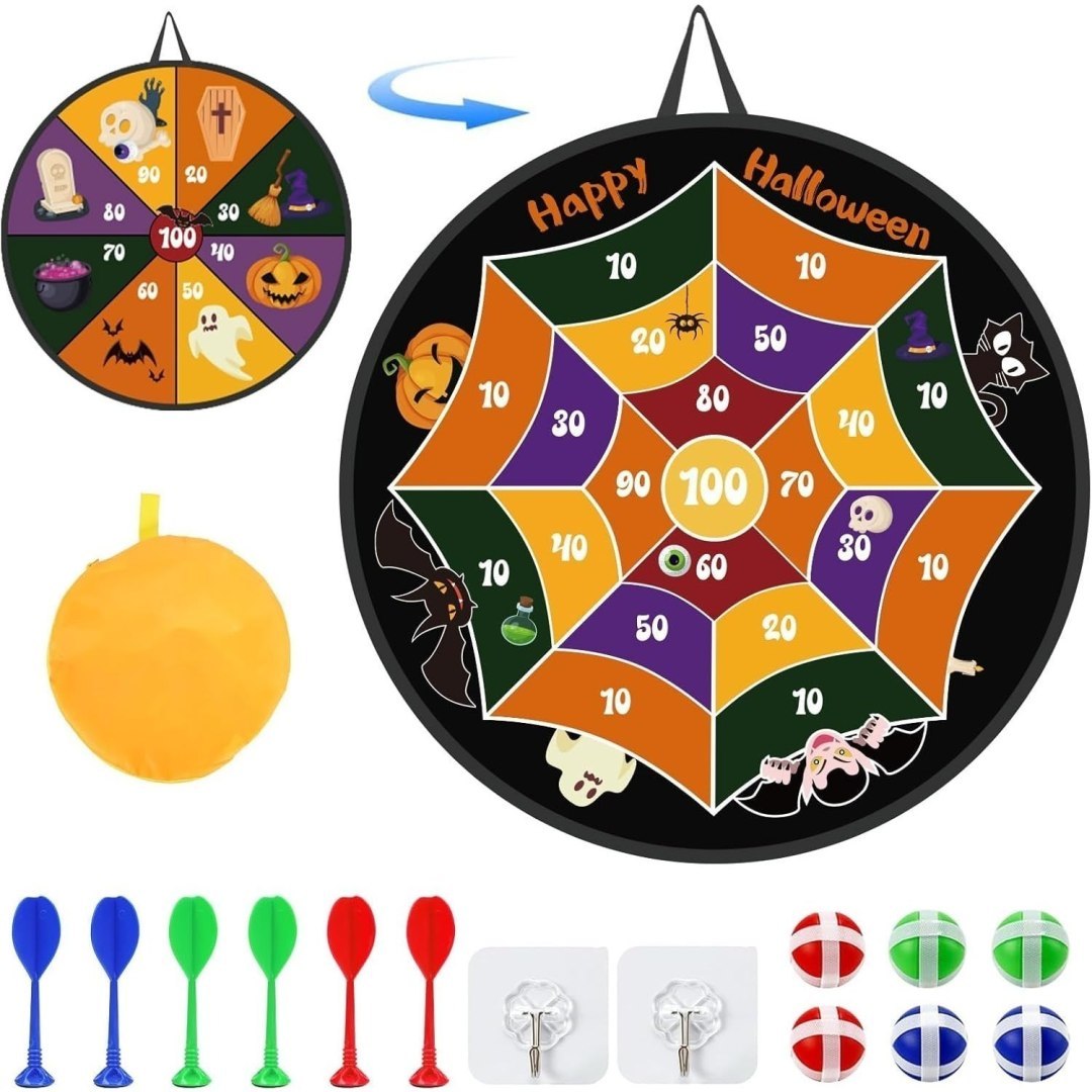 Zabawa w rzutki z motywem Halloween, materiał poliestrowy, 66 cm Zabawa w rzutki z motywem Halloween, materiał poliestrowy, 66 cm