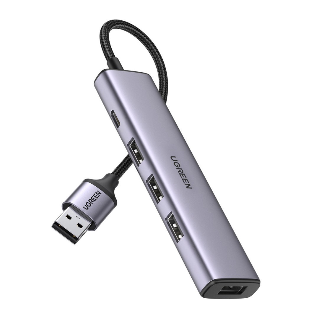 Rozdzielacz portów HUB USB – 4x USB 3.0 szary