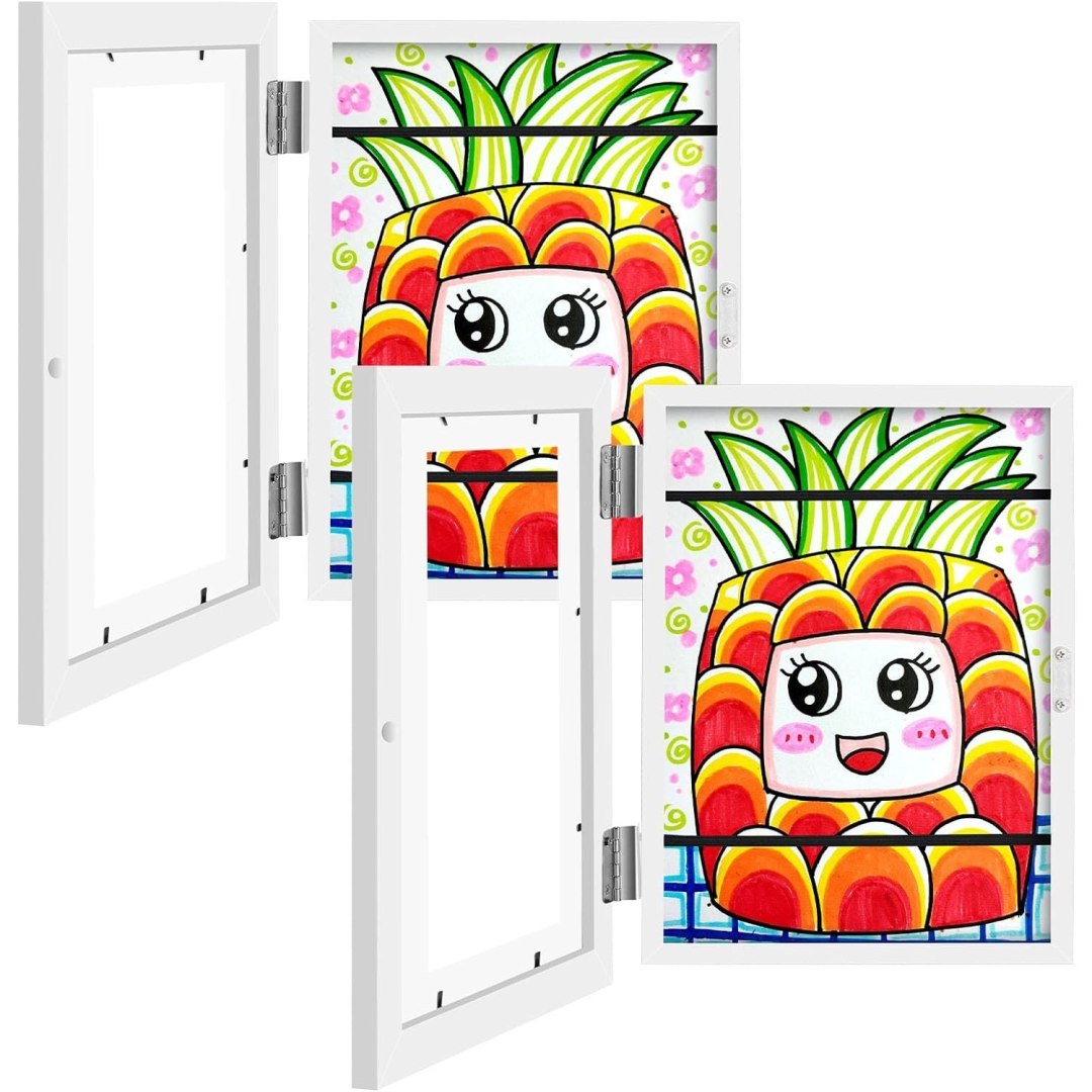 Zestaw 2 ram magnetycznych na zdjęcia – biały, 8×10.5 cm z passe-partout i 9×12 cm bez passe-partout