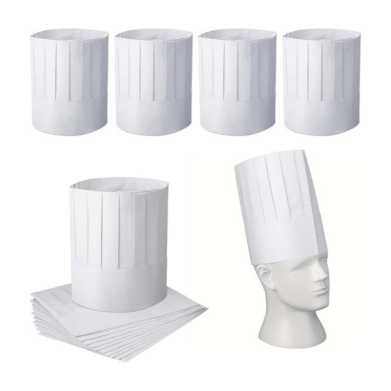 Czapka kucharska papierowa jednorazowa dla dzieci i dorosłych, biała Czapka kucharska papierowa jednorazowa dla dzieci i dorosłych, biała