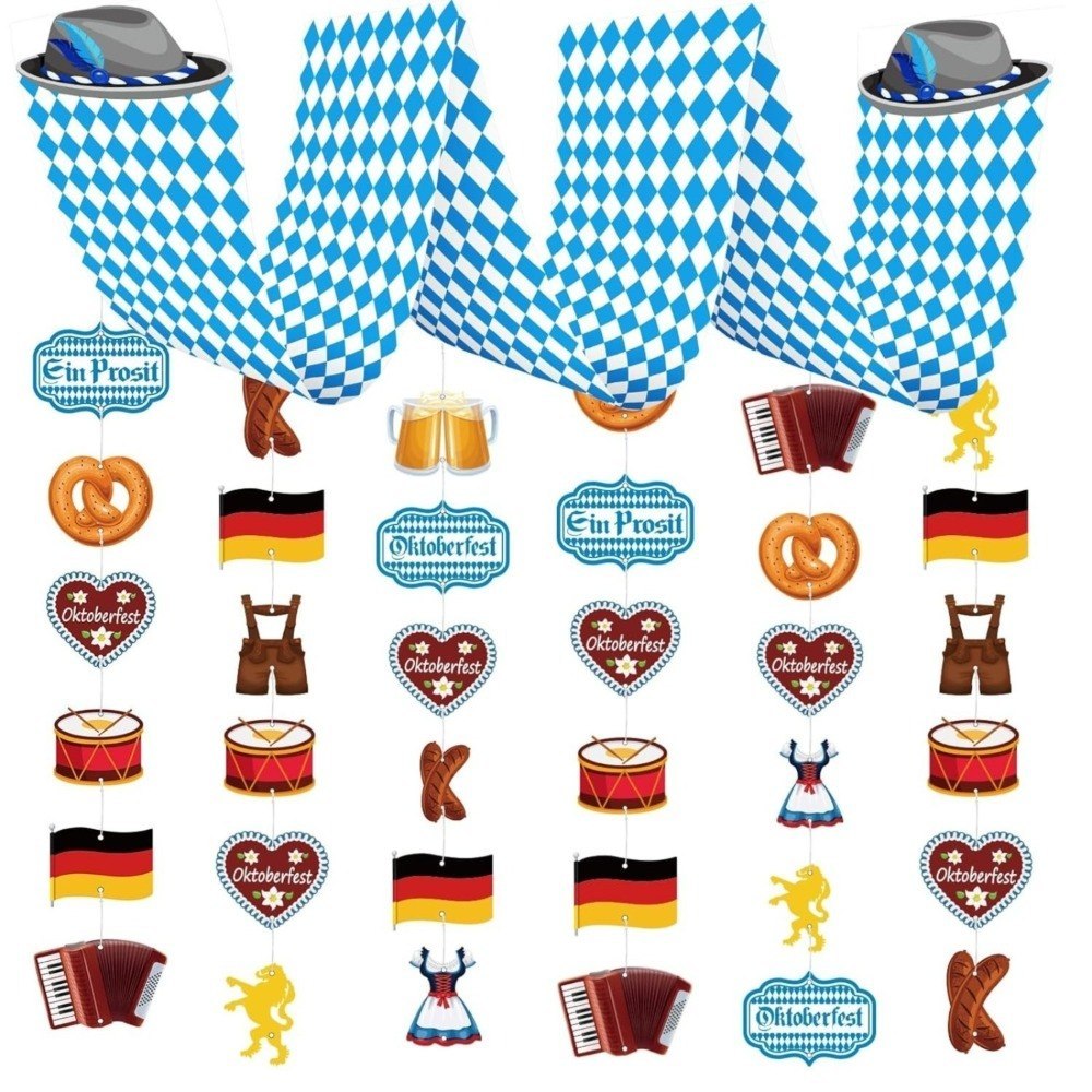 Baner wiszący Oktoberfest 270x30cm niebiesko-biały Baner wiszący Oktoberfest 270x30cm niebiesko-biały