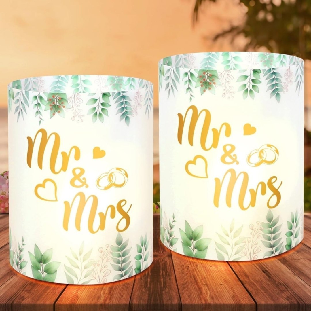 Lampiony papierowe Mr & Mrs, zestaw 12 sztuk, romantyczne dekoracje na przyjęcia Lampiony papierowe Mr & Mrs, zestaw 12 sztuk, romantyczne dekoracje na przyjęcia