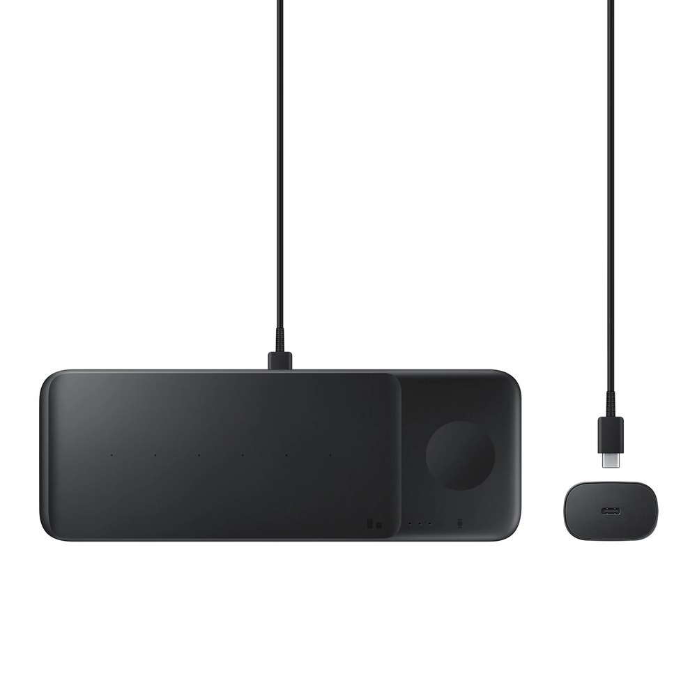 Stacja ładująca TRIO do telefonów Galaxy Watch słuchawek TWS + kabel USB-C czarny Stacja ładująca TRIO do telefonów Galaxy Watch słuchawek TWS + kabel USB-C czarny