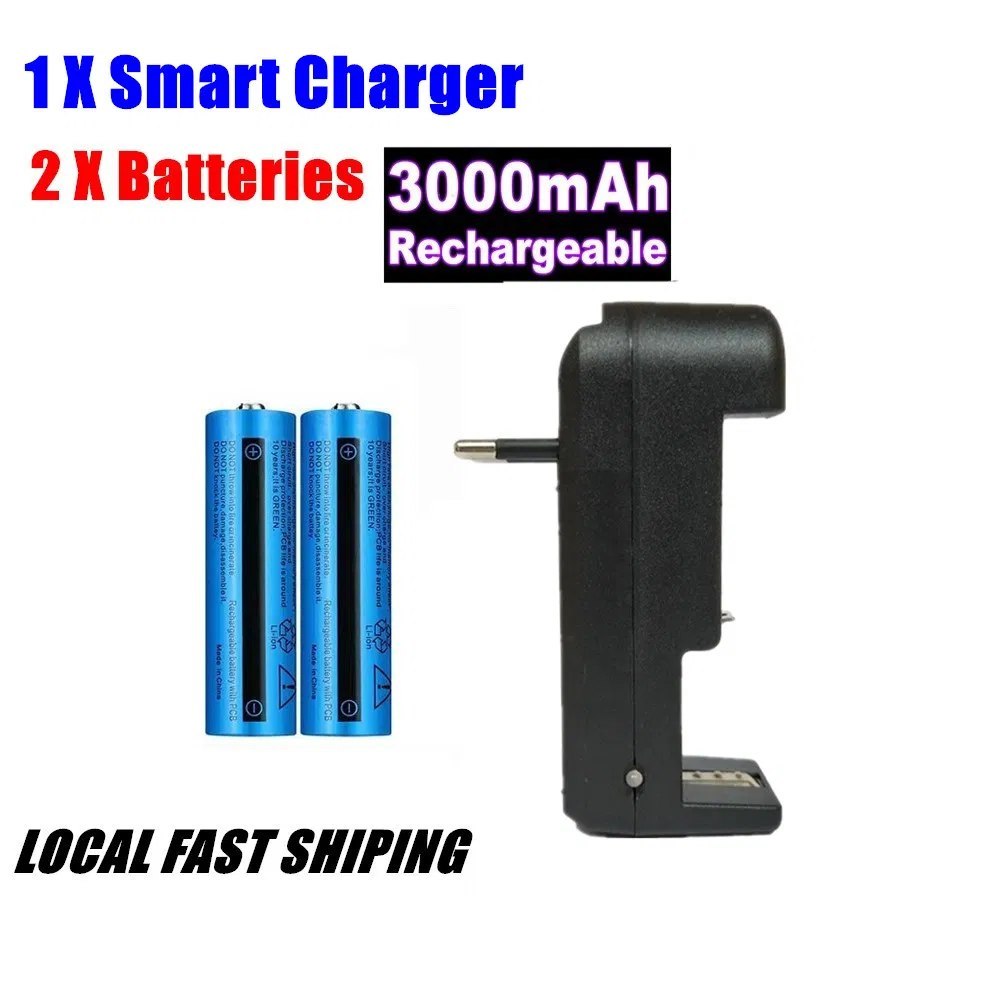 Akumulator 3000mAh 3.7V i ładowarka do latarek
