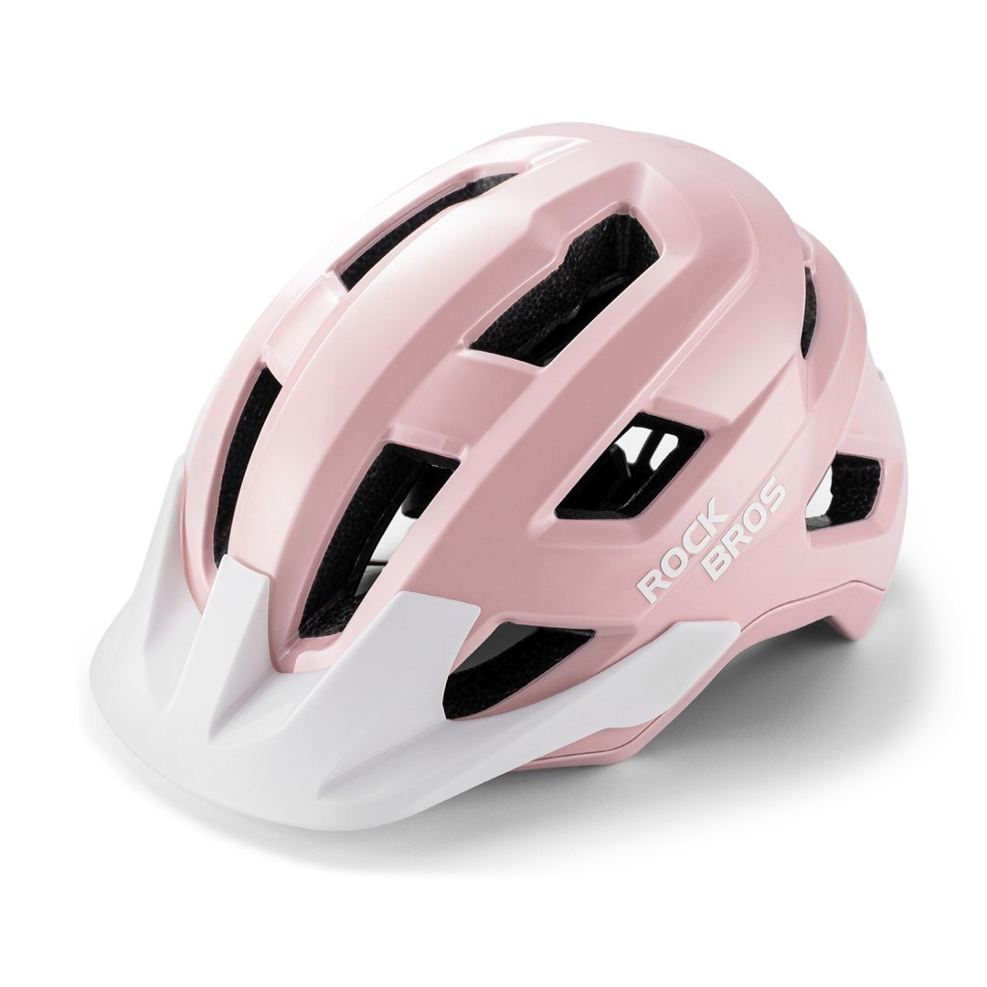 Kask rowerowy młodzieżowy z odpinanym daszkiem 54-58 cm – różowy