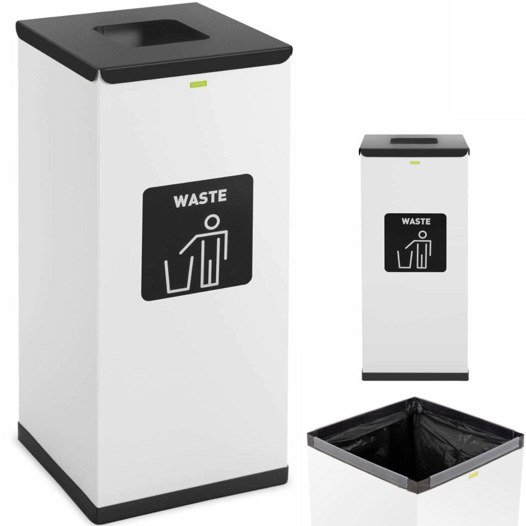 Kosz do segregacji odpady zmieszane stalowy 30.5×30.5x70cm 60L Kosz do segregacji odpady zmieszane stalowy 30.5×30.5x70cm 60L