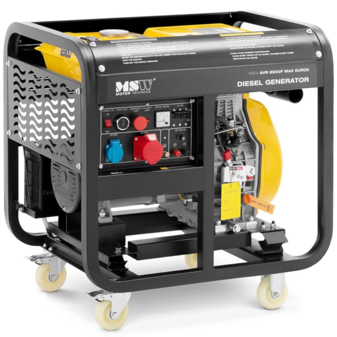 Agregat generator prądotwórczy diesel mobilny 240/400 V 8500 W 10 kVA 30 l Agregat generator prądotwórczy diesel mobilny 240/400 V 8500 W 10 kVA 30 l