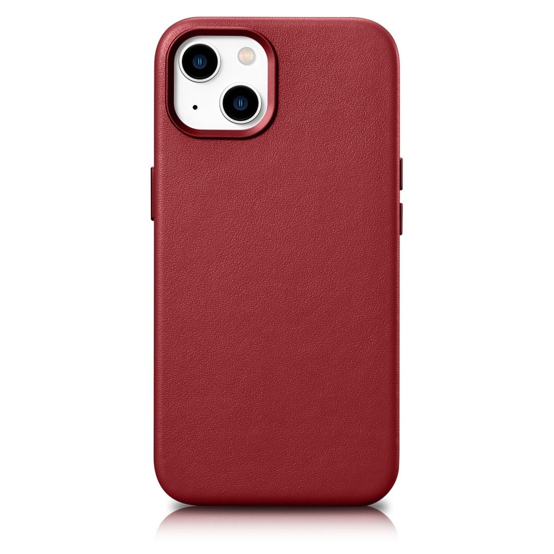 Pokrowiec etui z naturalnej skóry do iPhone 14 Plus MagSafe Case Leather czerwony Pokrowiec etui z naturalnej skóry do iPhone 14 Plus MagSafe Case Leather czerwony