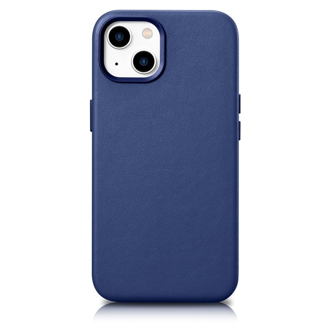 Pokrowiec etui z naturalnej skóry do iPhone 14 Plus MagSafe Case Leather niebieski Pokrowiec etui z naturalnej skóry do iPhone 14 Plus MagSafe Case Leather niebieski