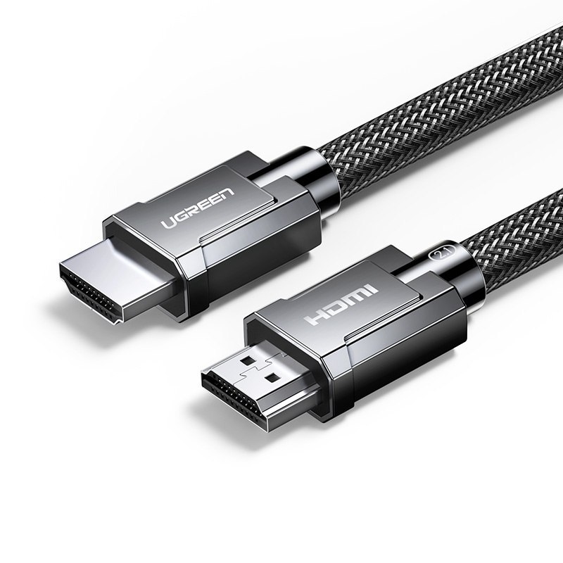 Kabel przewód HDMI 2.1 8K 60Hz 48Gb/s 3m elastyczny w oplocie szary Kabel przewód HDMI 2.1 8K 60Hz 48Gb/s 3m elastyczny w oplocie szary