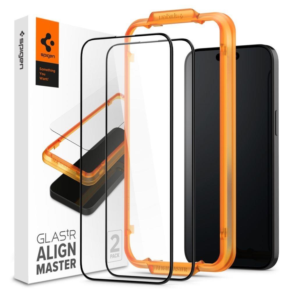 Szkło hartowane ALM Glass FC na iPhone 15 Pro czarne – ZESTAW 2 szt. Szkło hartowane ALM Glass FC na iPhone 15 Pro czarne – ZESTAW 2 szt.