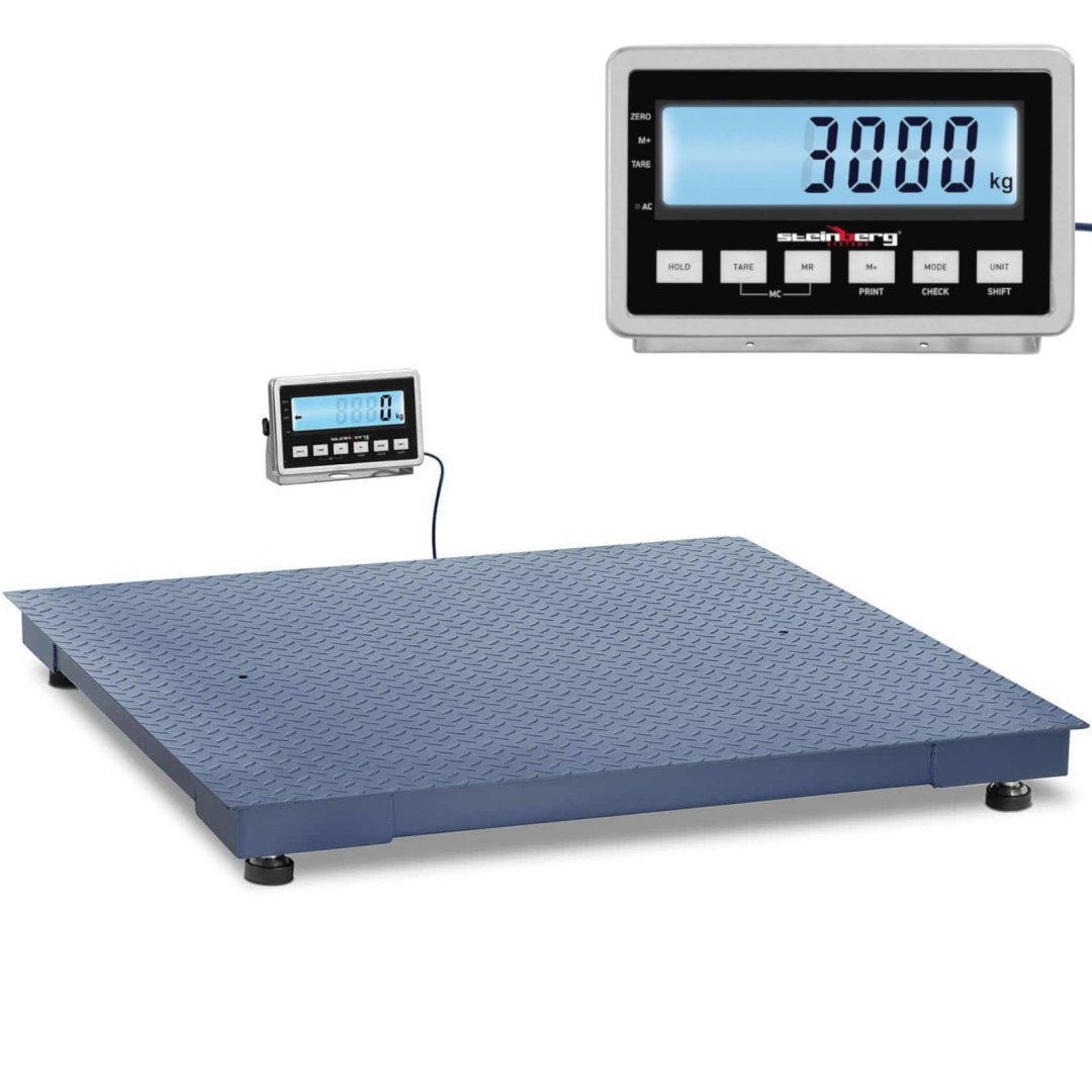 Waga platformowa magazynowa LCD 120 x 120 cm 3000 kg / 1 kg Waga platformowa magazynowa LCD 120 x 120 cm 3000 kg / 1 kg