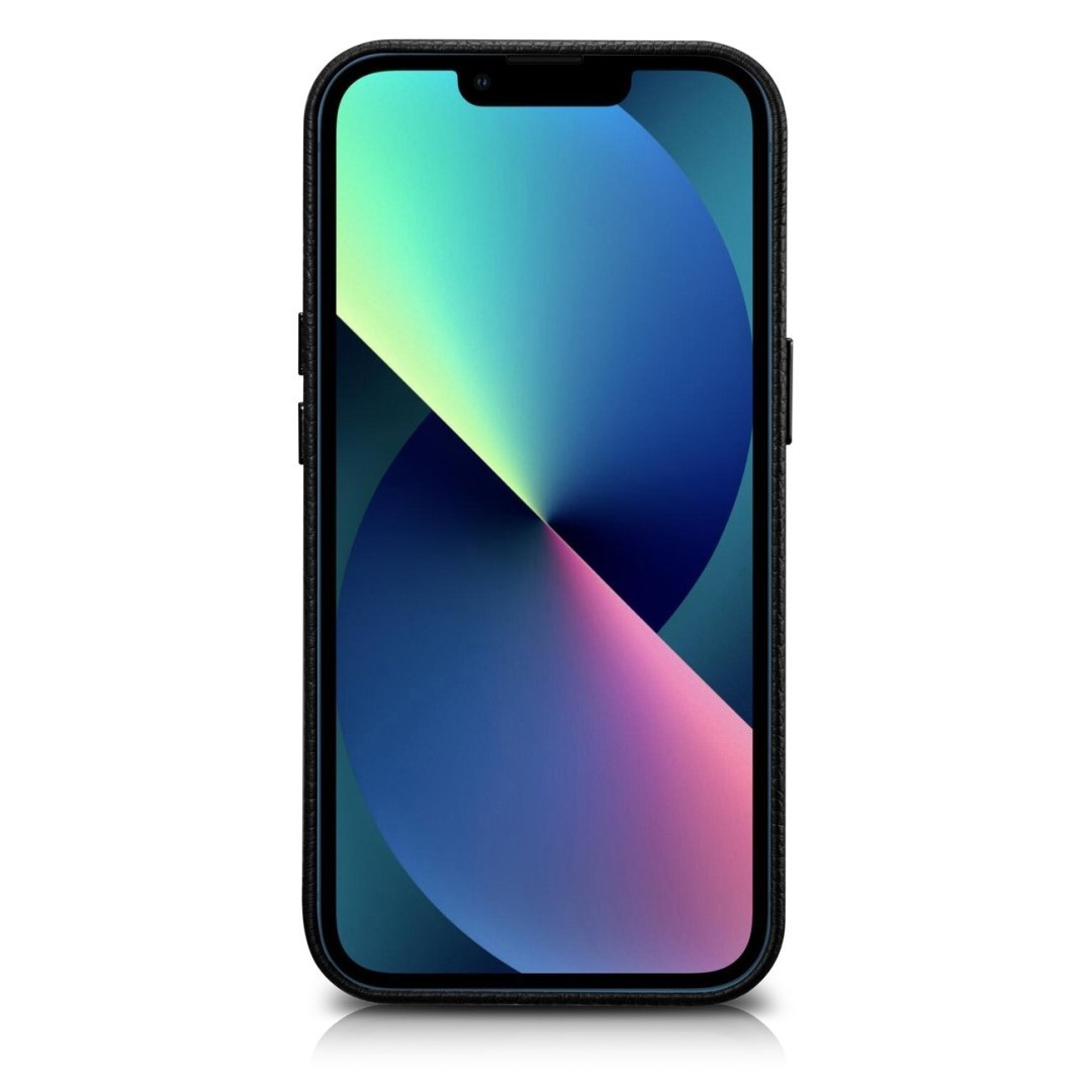Skórzane etui iPhone 14 Plus magnetyczne z MagSafe Litchi Premium Leather Case czarny Skórzane etui iPhone 14 Plus magnetyczne z MagSafe Litchi Premium Leather Case czarny