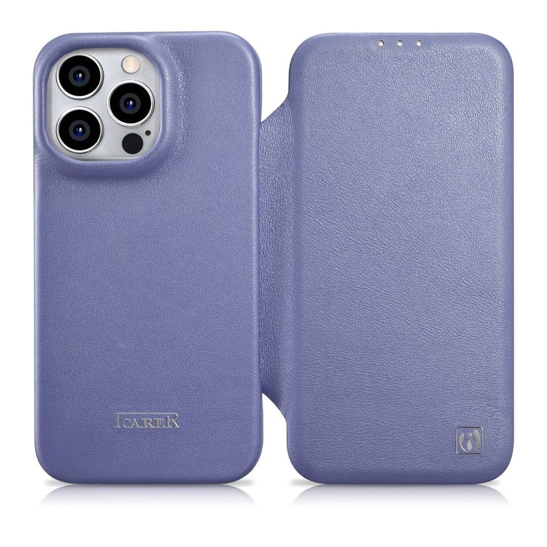 Skórzane etui iPhone 14 Pro z klapką magnetyczne MagSafe CE Premium Leather jasno fioletowy Skórzane etui iPhone 14 Pro z klapką magnetyczne MagSafe CE Premium Leather jasno fioletowy