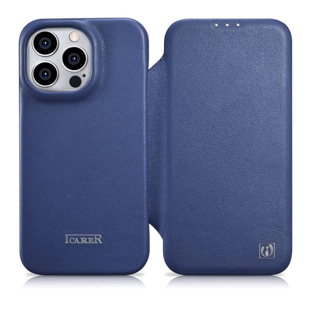 Skórzane etui iPhone 14 Pro z klapką magnetyczne MagSafe CE Premium Leather granatowy Skórzane etui iPhone 14 Pro z klapką magnetyczne MagSafe CE Premium Leather granatowy