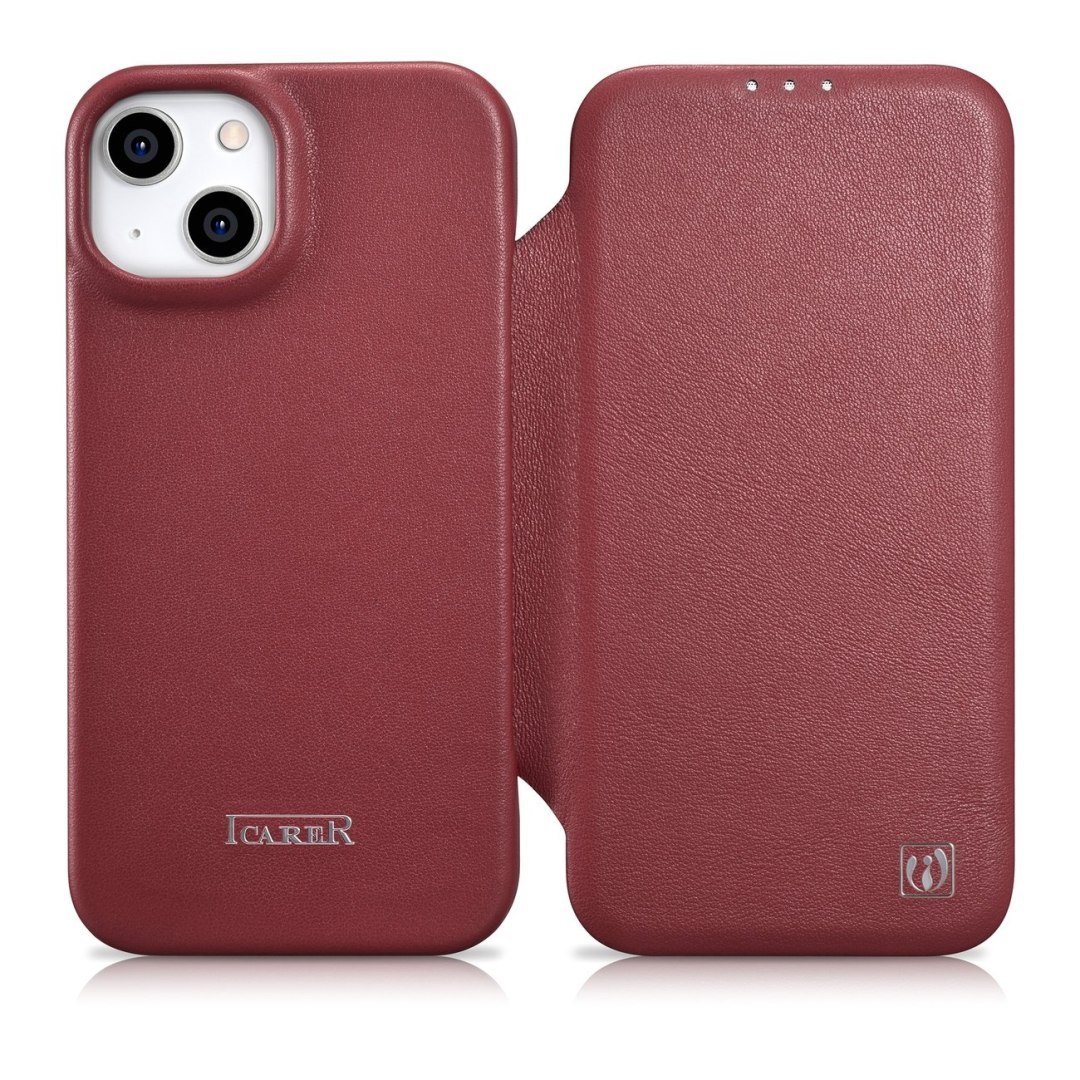 Skórzane etui iPhone 14 Plus z klapką magnetyczne MagSafe CE Premium Leather bordowy Skórzane etui iPhone 14 Plus z klapką magnetyczne MagSafe CE Premium Leather bordowy