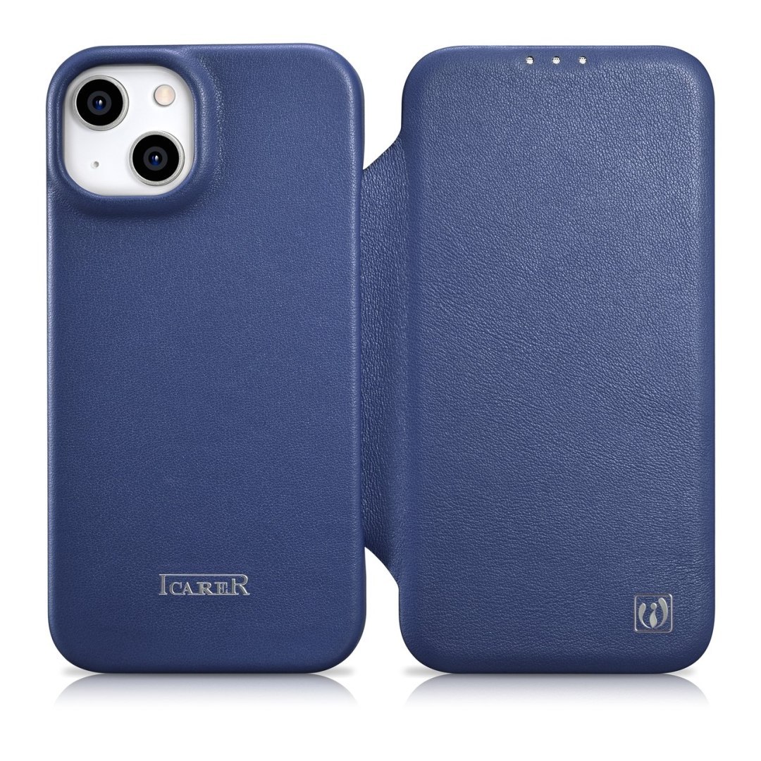 Skórzane etui iPhone 14 Plus z klapką magnetyczne MagSafe CE Premium Leather niebieski Skórzane etui iPhone 14 Plus z klapką magnetyczne MagSafe CE Premium Leather niebieski