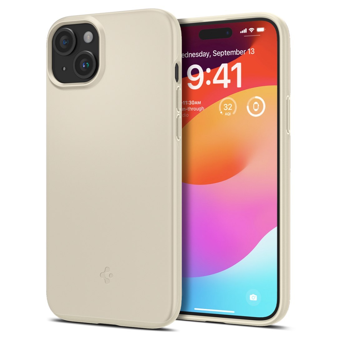 Etui ochronne do iPhone 15 Plus Thin Fit beżowe Etui ochronne do iPhone 15 Plus Thin Fit beżowe