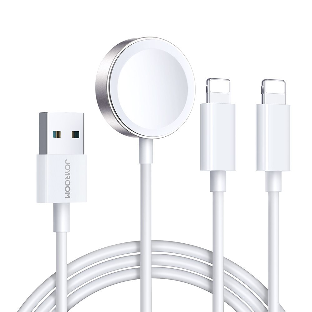 3w1 Kabel przewód USB-A z ładowarka indukcyjną + 2x iPhone Lightning 1.2m biały 3w1 Kabel przewód USB-A z ładowarka indukcyjną + 2x iPhone Lightning 1.2m biały