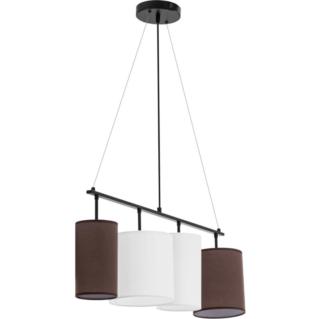 Lampa sufitowa nowoczesna 4 punktowa E14 – biało brązowa