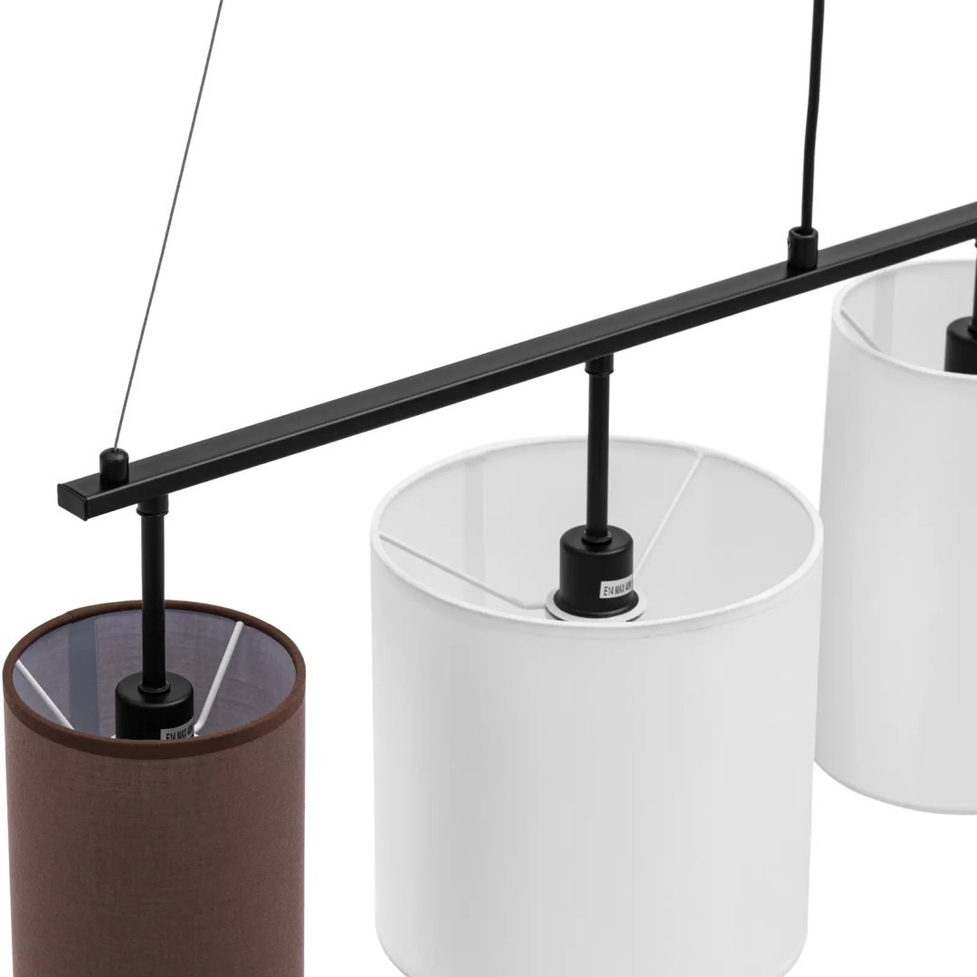 Lampa sufitowa nowoczesna 4 punktowa E14 – biało brązowa