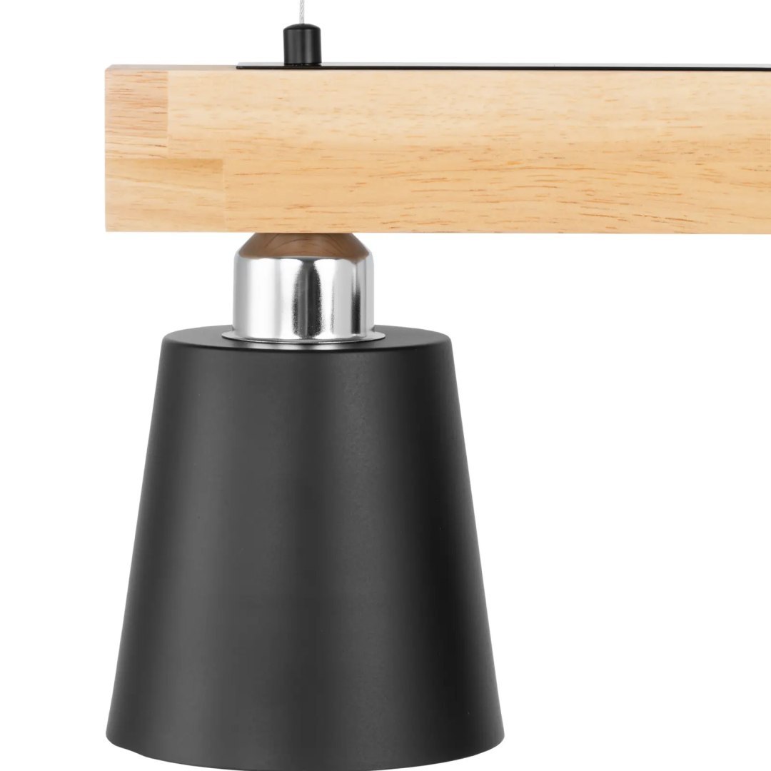 Lampa sufitowa wisząca 3 punktowa E27 – drewniana belka Lampa sufitowa wisząca 3 punktowa E27 – drewniana belka