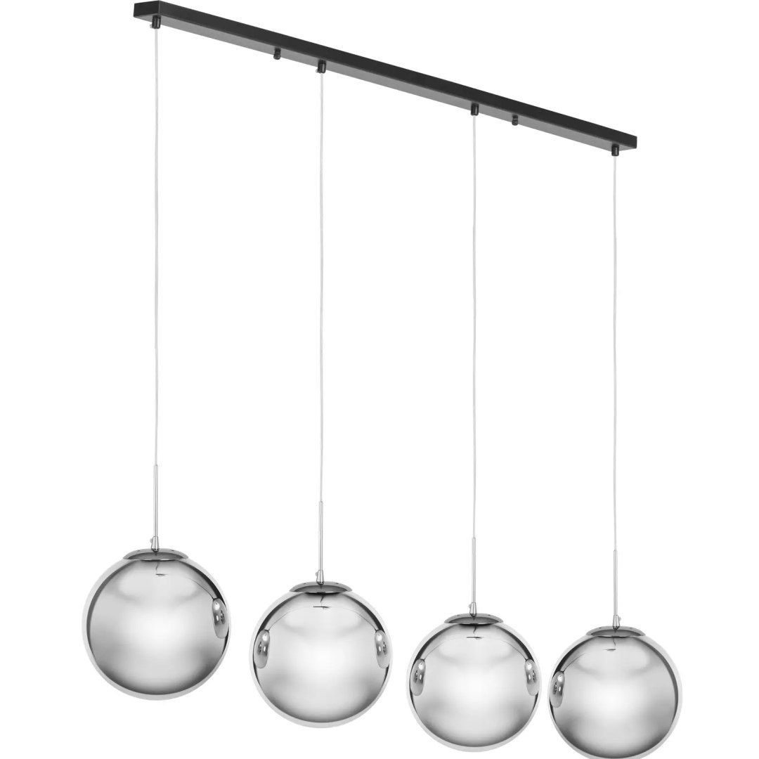 Lampa sufitowa nowoczesna 4 punktowa E27 – przydymione szkło