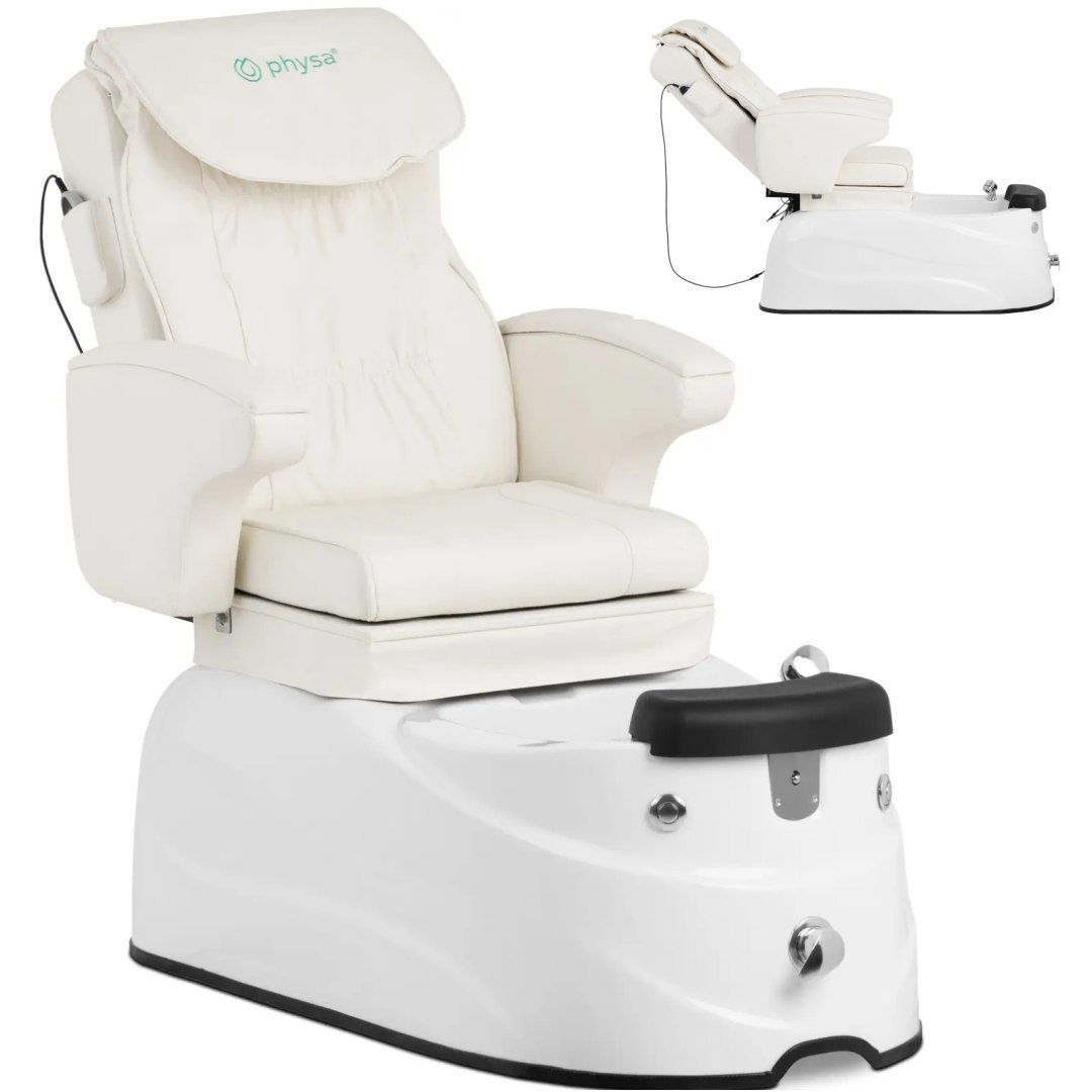 Fotel podologiczny do pedicure z masażem i brodzikiem elektryczny 105 W – biały Fotel podologiczny do pedicure z masażem i brodzikiem elektryczny 105 W – biały