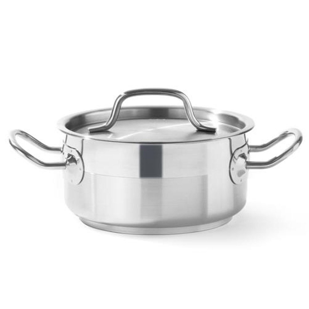 Garnek niski Profi Line z pokrywką 1,5 l śr. 160 x 75 h – Hendi 830000