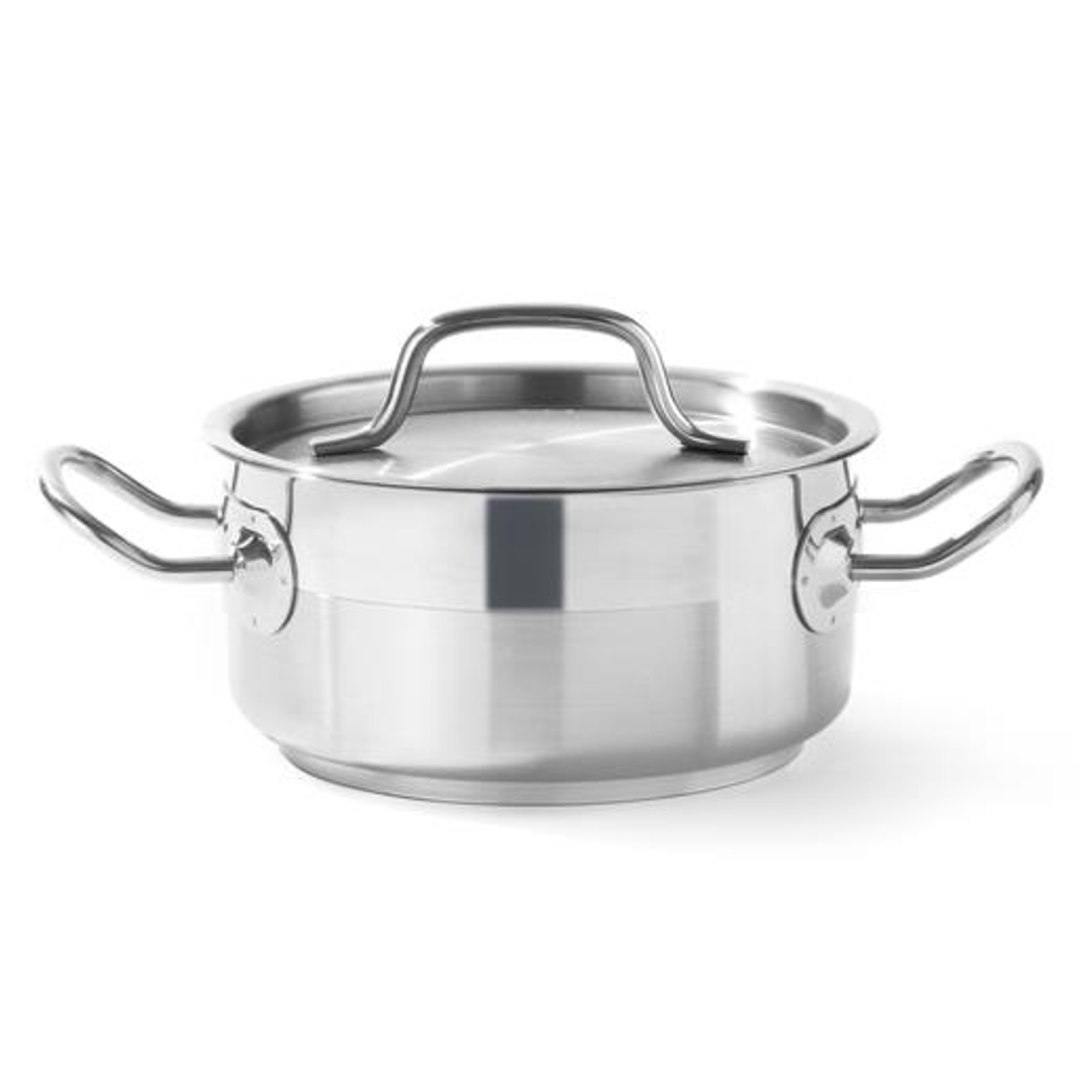 Garnek niski Profi Line z pokrywką 4,8 l śr. 240 x 105 h – Hendi 830406
