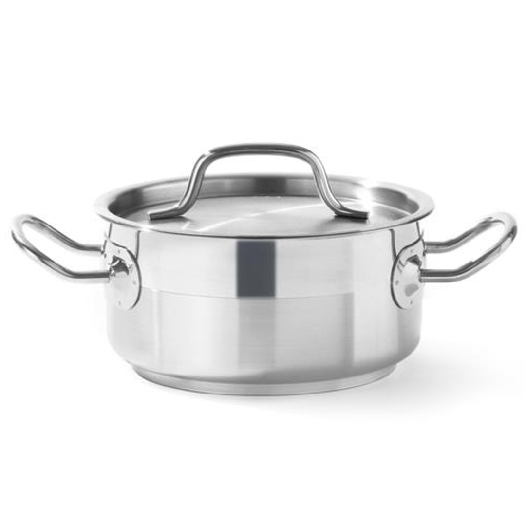 Garnek niski Profi Line z pokrywką 12 l śr. 320 x 150 h – Hendi 830604