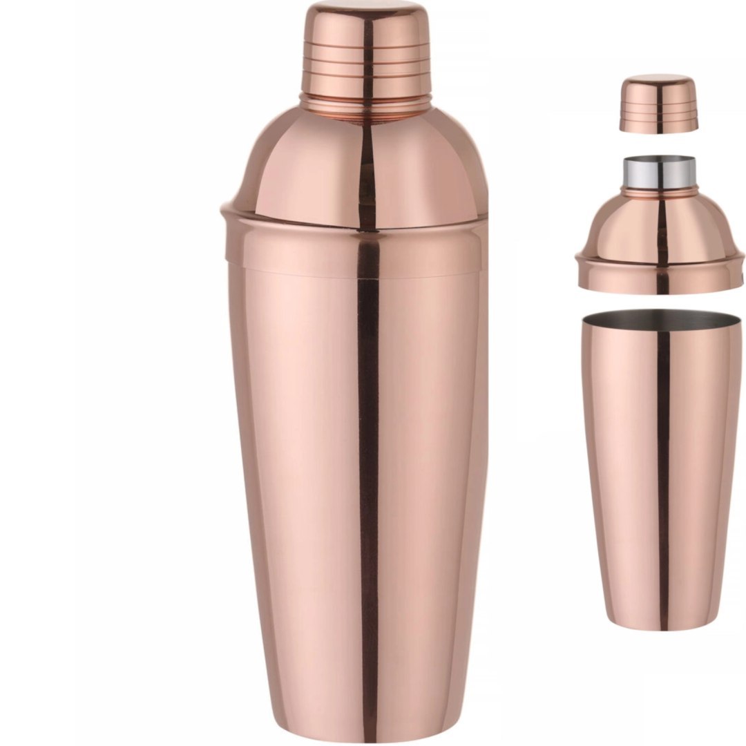 Shaker barmański 3 częściowy do drinków i koktajli Cobbler 0.8 l – miedziany Shaker barmański 3 częściowy do drinków i koktajli Cobbler 0.8 l – miedziany