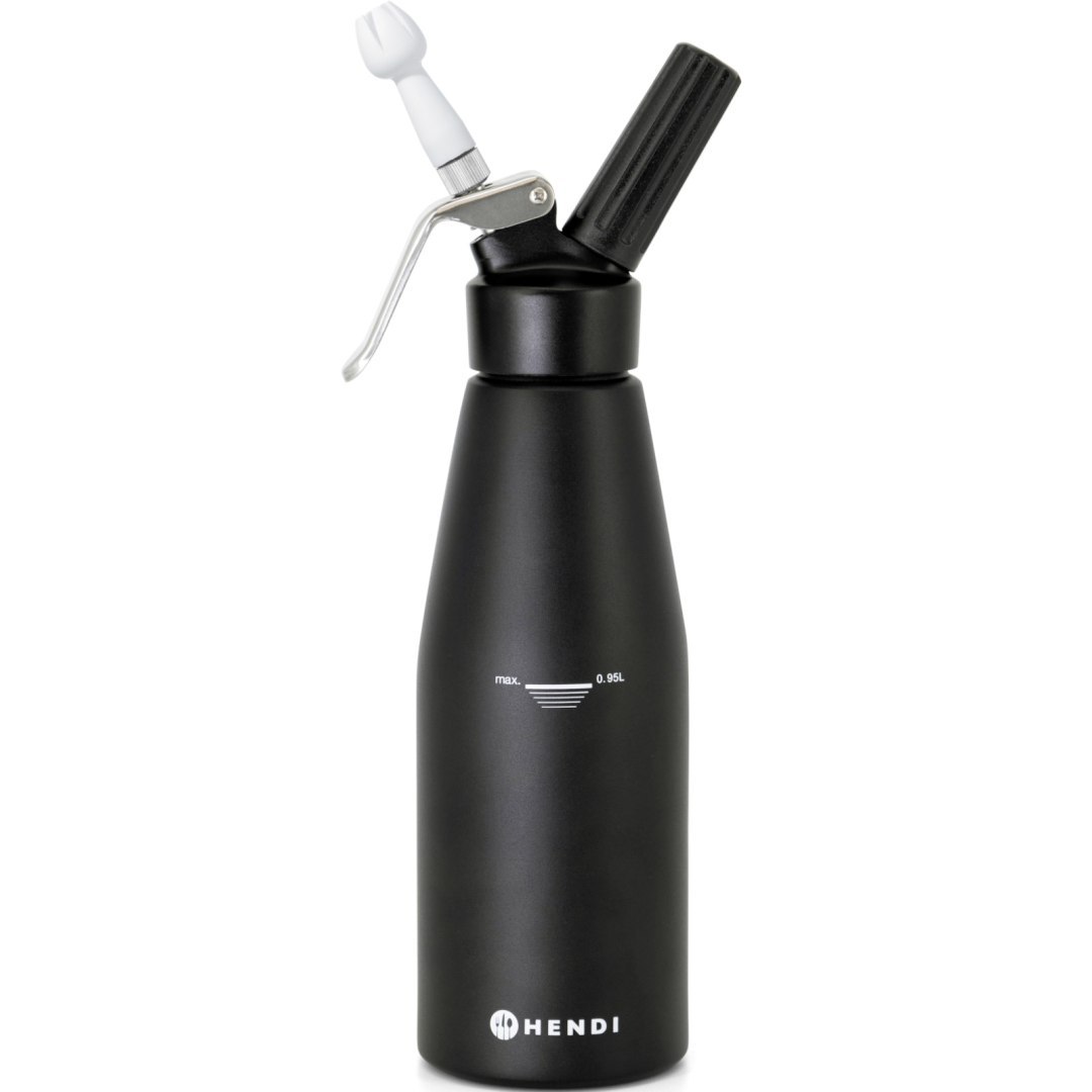 Syfon do bitej śmietany N2O Kitchen Line ZESTAW + 3 końcówki 0.98L – czarny
